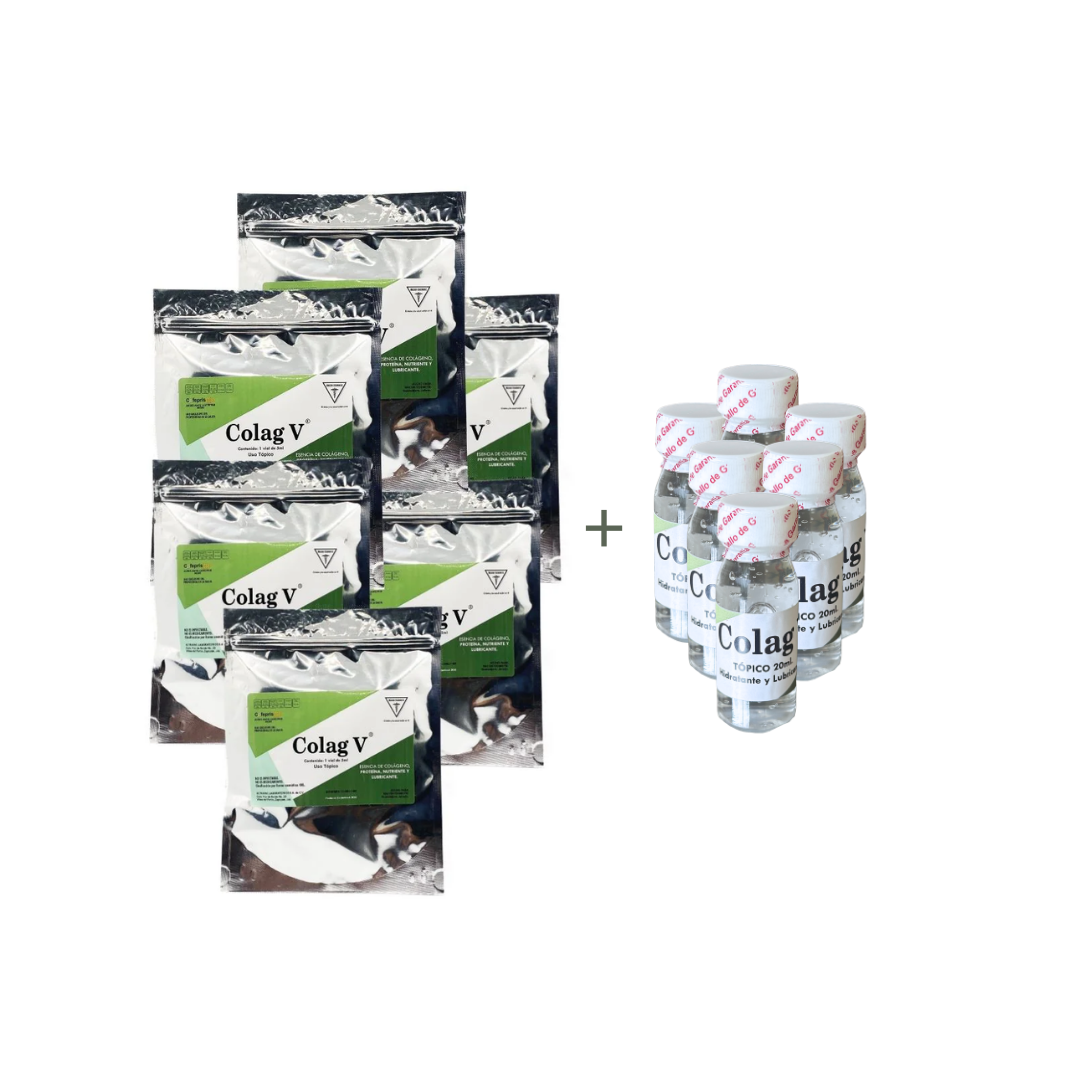 PROMO 6 paquetes Colag V Vaginal/Rectal + Gel Tópico | Tratamiento intensivo de 6 meses para firmeza y vitalidad