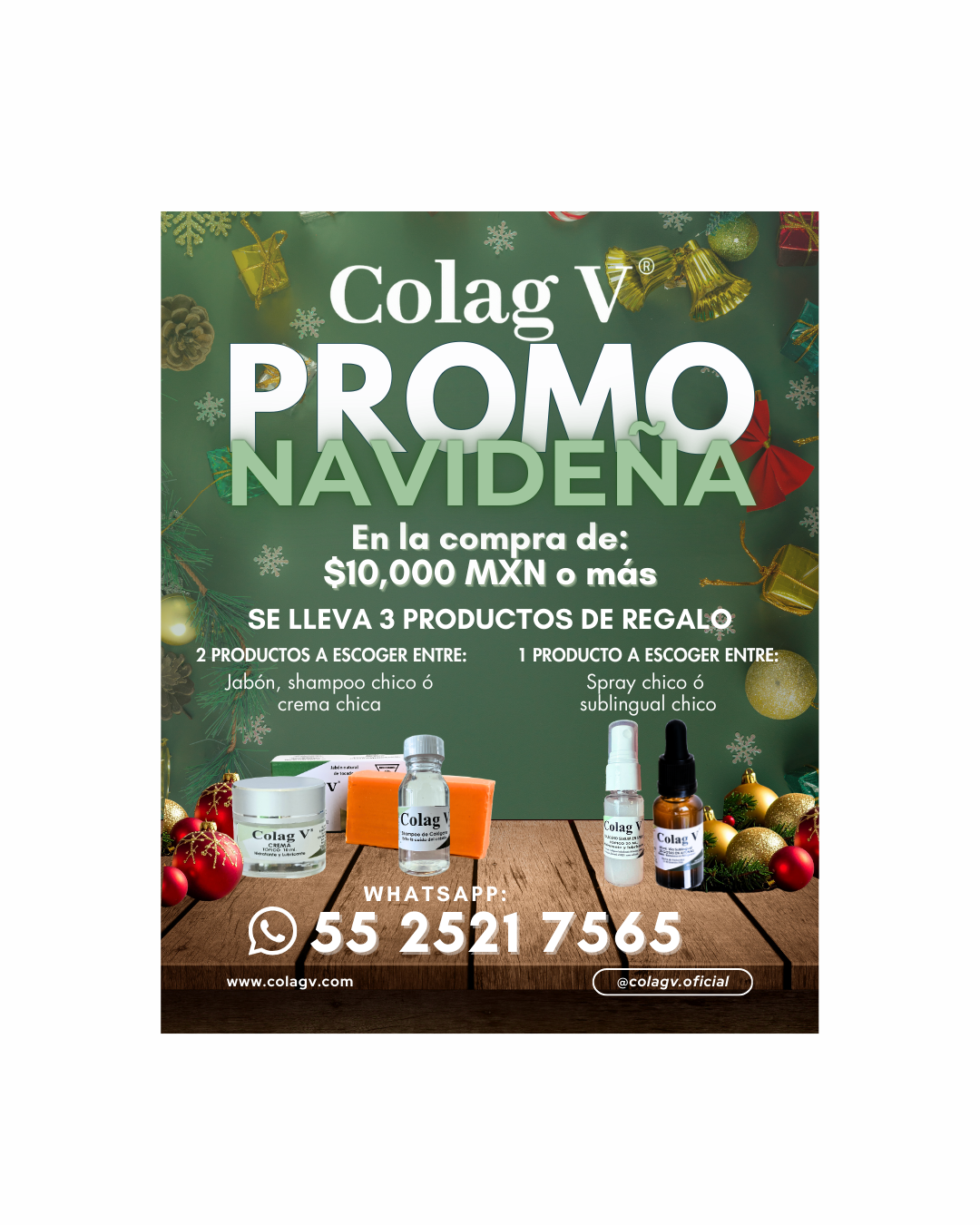 Colag V – Promo Navideña $10,000 MXN | 3 Productos de Regalo